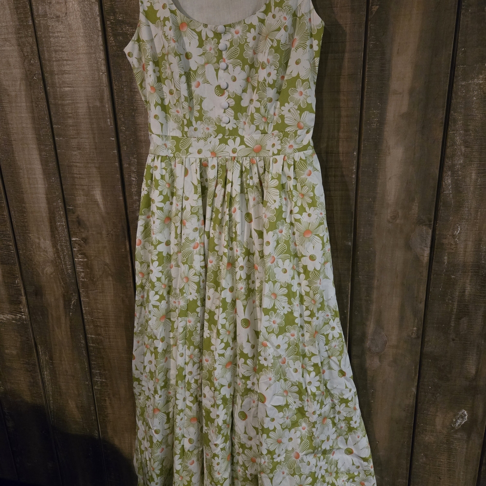 eShakti Green Floral Maxi Dress